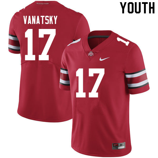 Youth #17 Danny Vanatsky Ohio State Buckeyes College Football Jerseys Sale-Scarlet